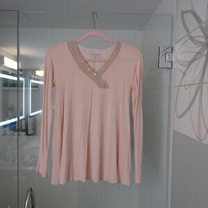 Gianantonio Paladini Italy Soft Pink Sleep Dress Nightgown--Lace Trim--Size 1/S